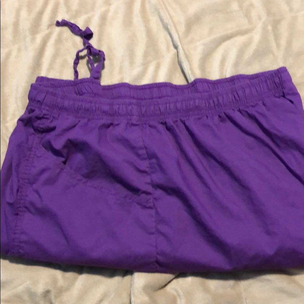 WOMAN WITHIN SCRUB PANTS PURPLE SIZE 32W